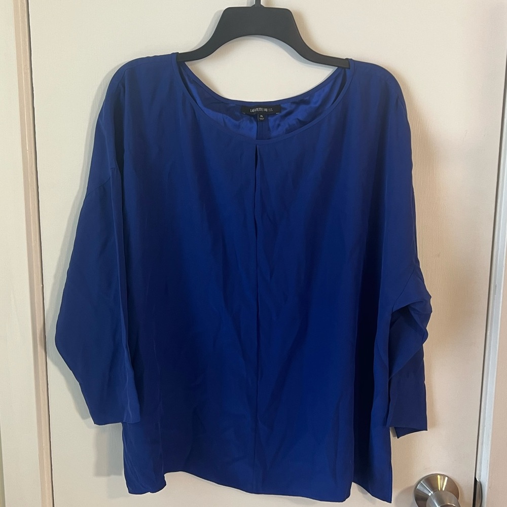 Lafayette 148 New York Blue Blouse